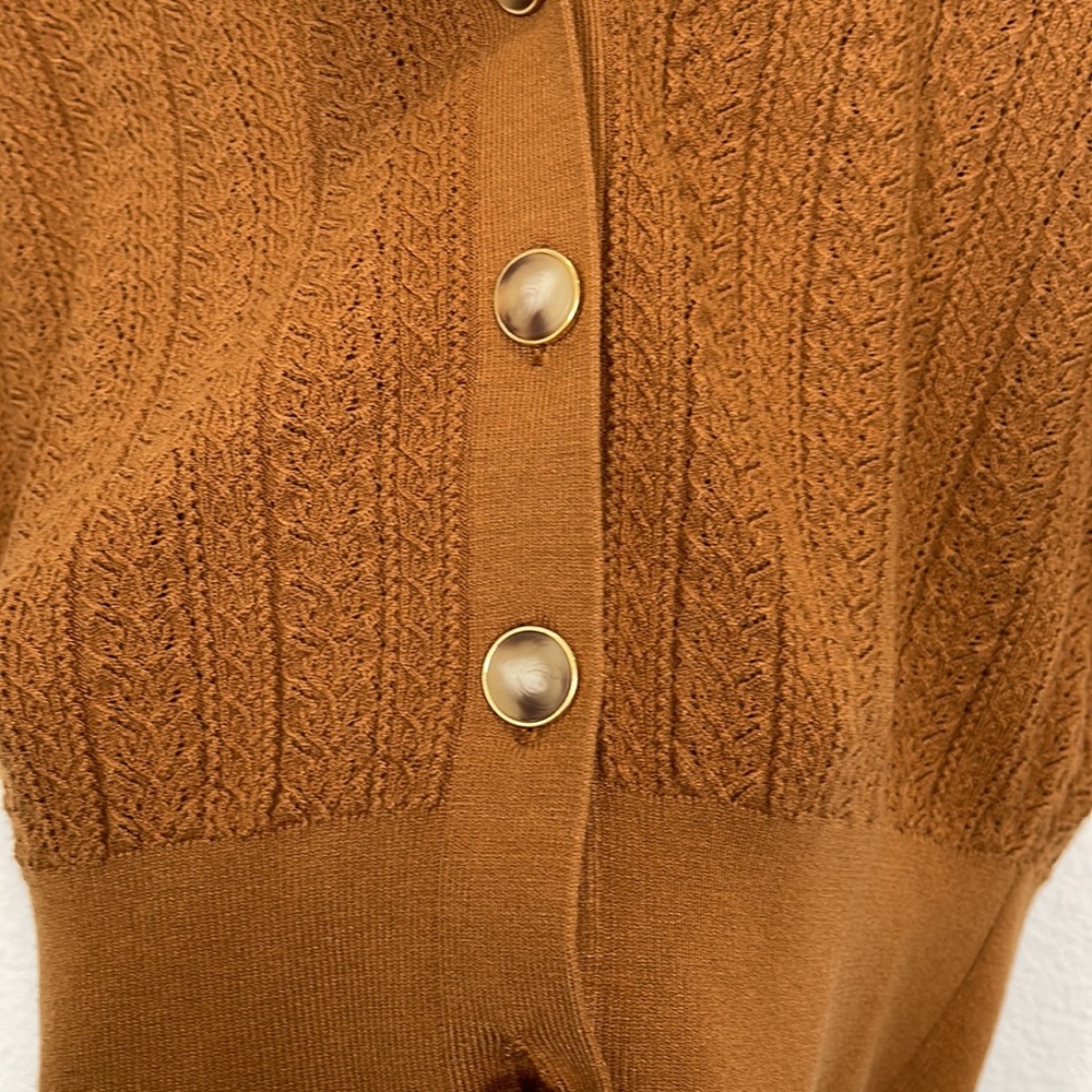 Sezane Brown V-Neck Sweater - Picture 5 of 9